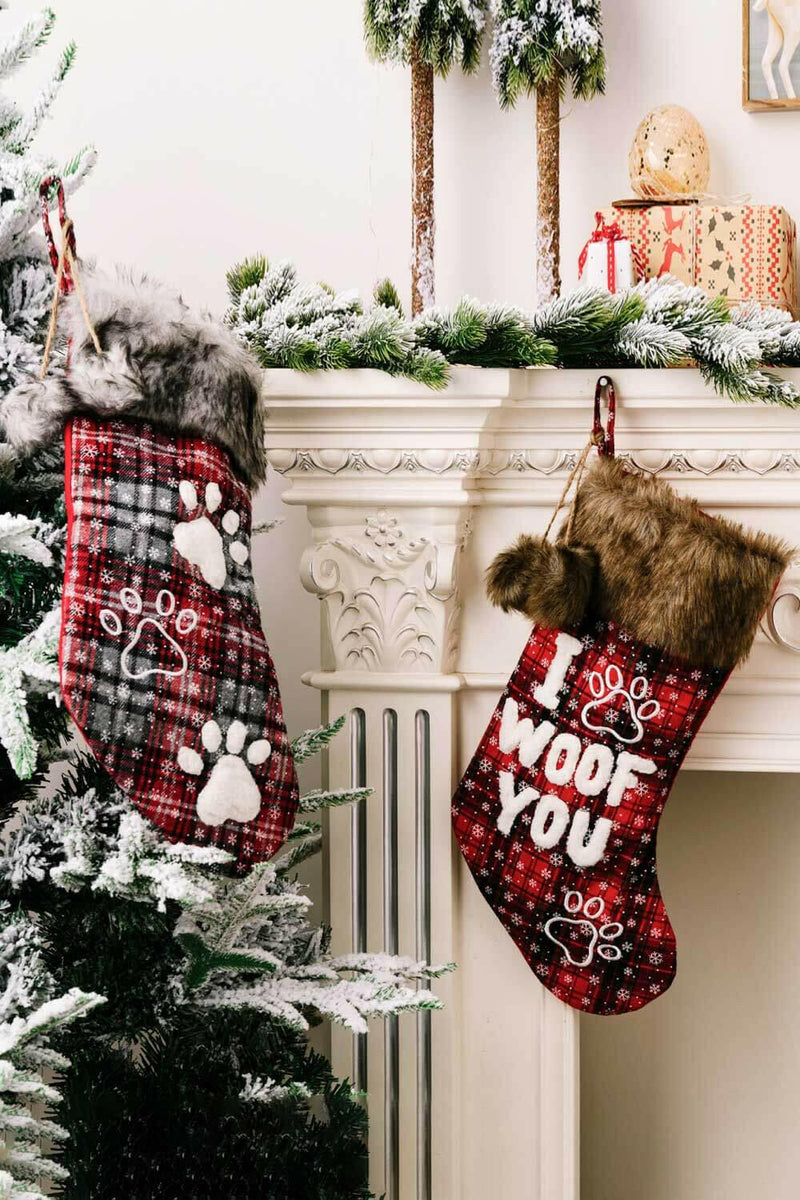 2-Pack Plush Christmas Stockings for a Festive Home