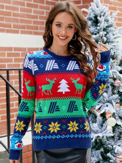 Christmas Round Neck Sweater - Cozy & Stylish Clothing