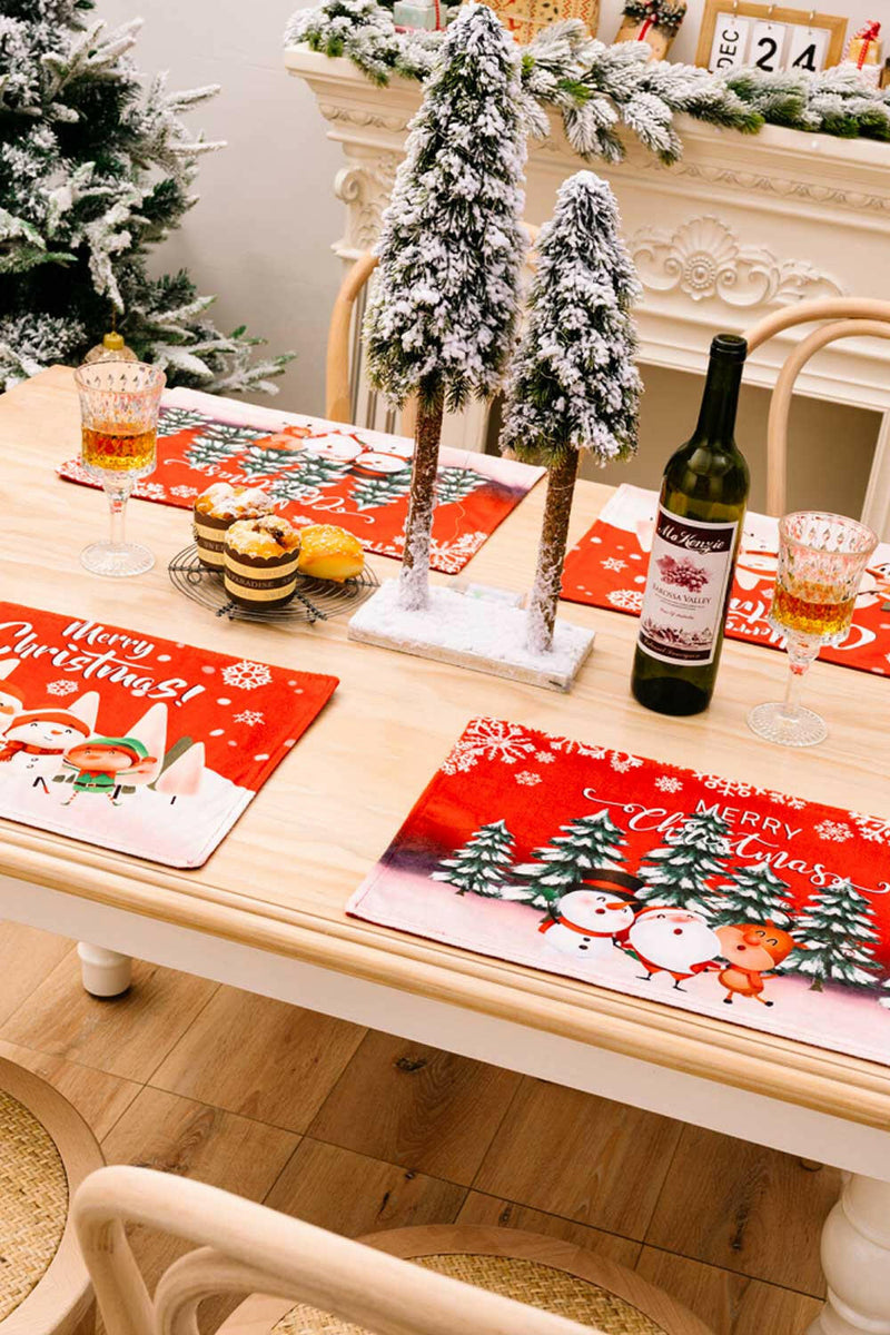 4-Pack Christmas Placemats for Festive Dining