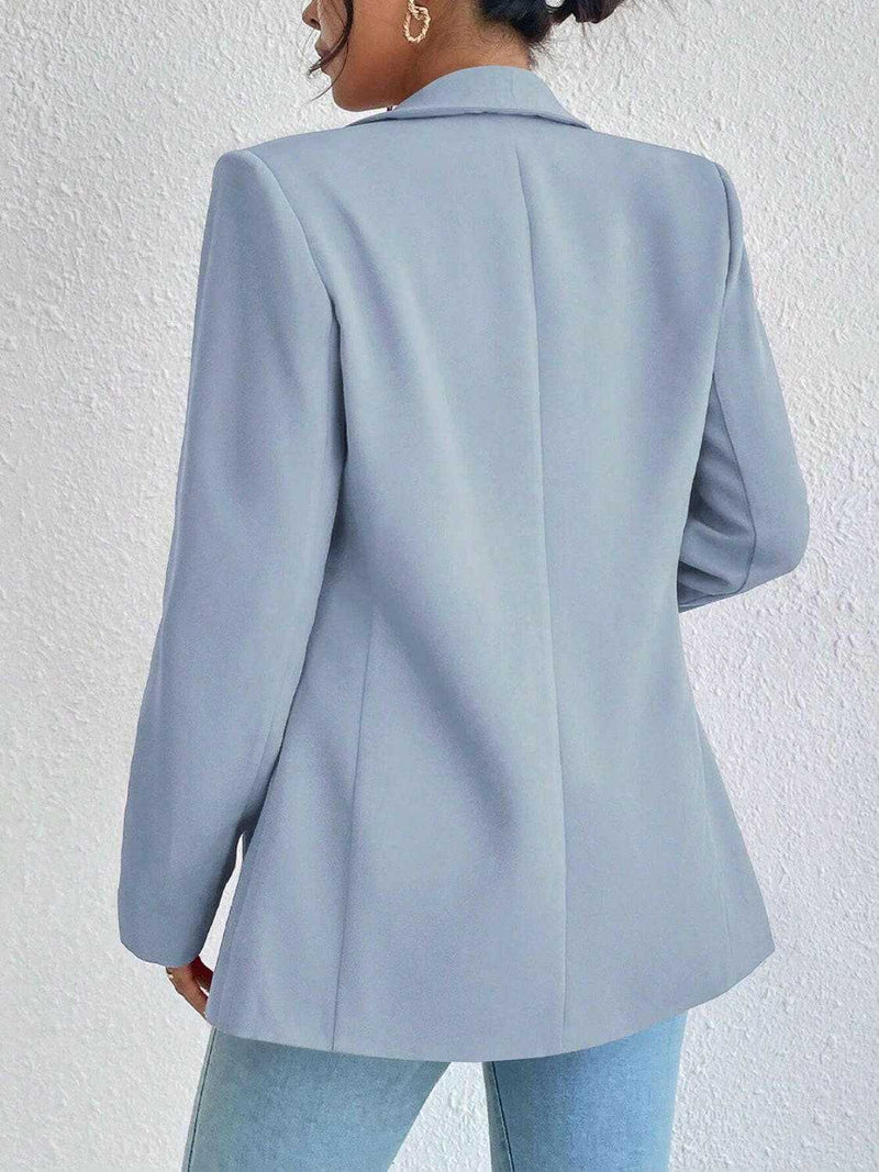 Shawl Collar Long Sleeve Blazer - Stylish & Versatile Wear