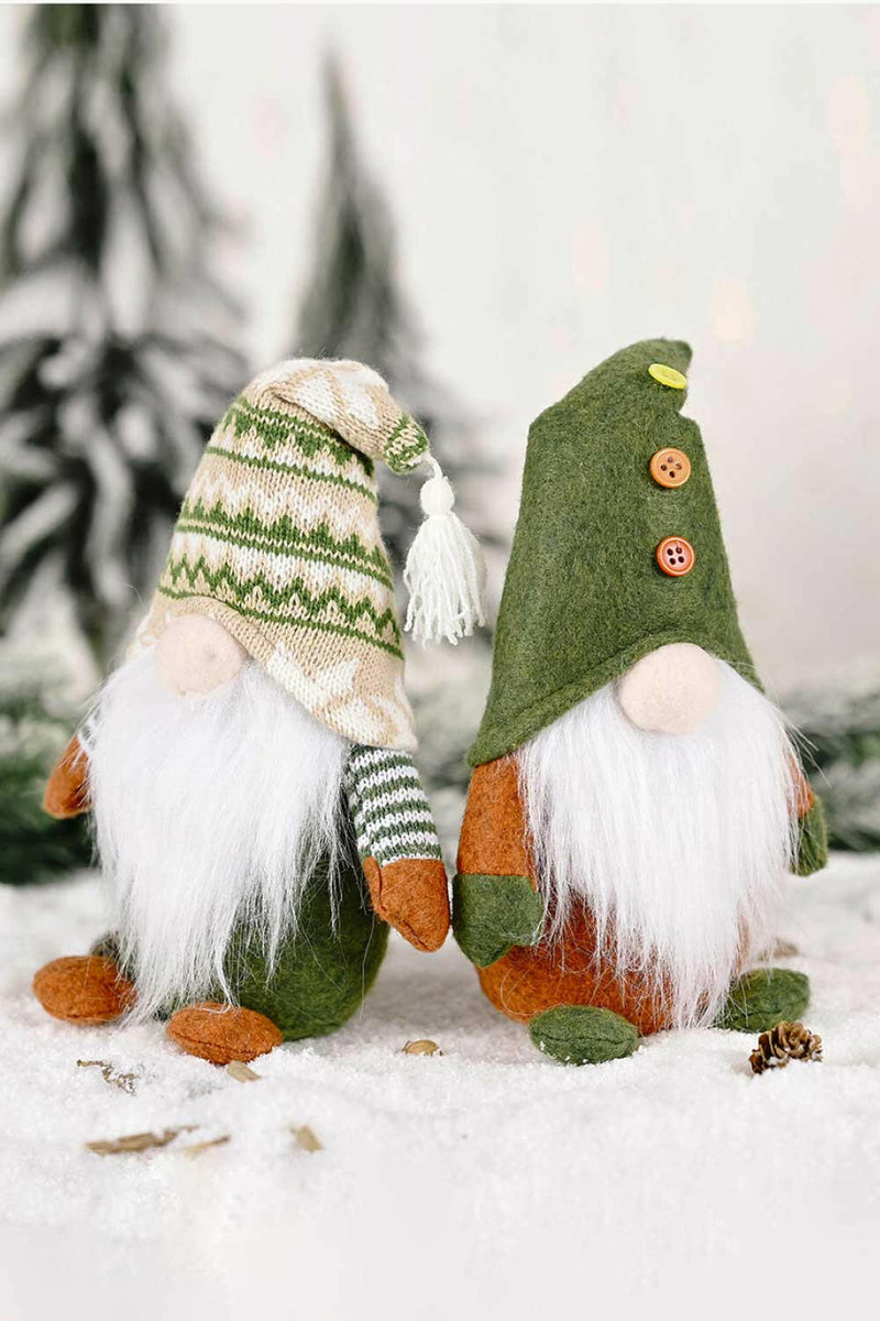 2-Pack Christmas Short Leg Faceless Gnomes - Festive Decor