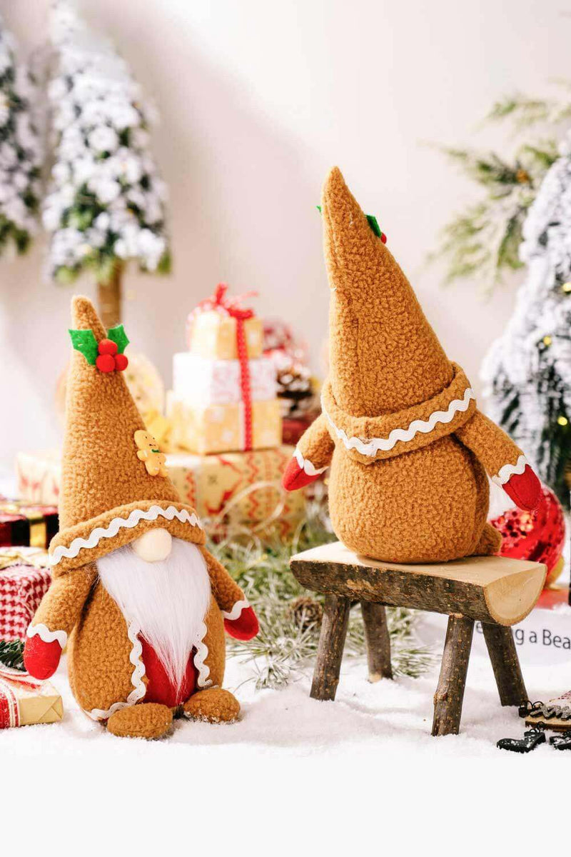 2-Pack Christmas Gingerbread Gnomes - Festive Decor