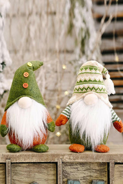 2-Pack Christmas Short Leg Faceless Gnomes - Festive Decor