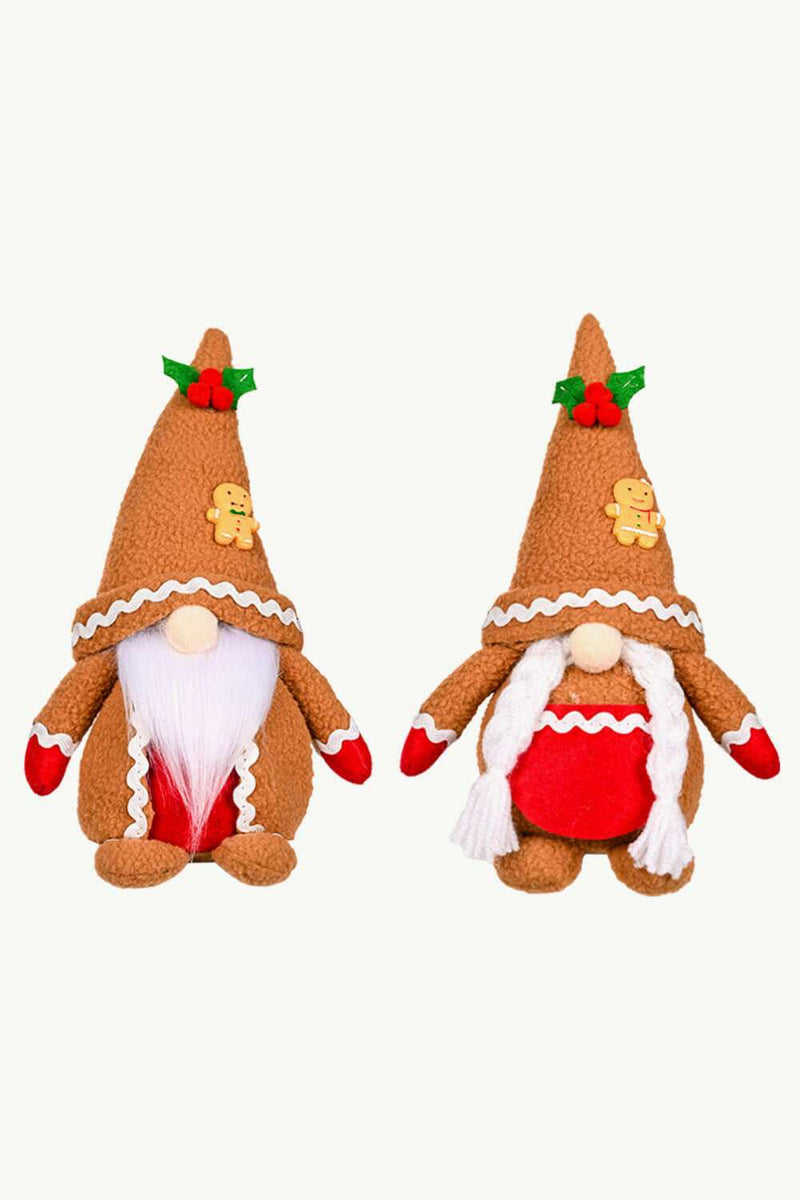 2-Pack Christmas Gingerbread Gnomes - Festive Decor