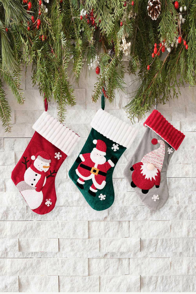 3-Pack Christmas Stocking Ornaments for Festive Decor