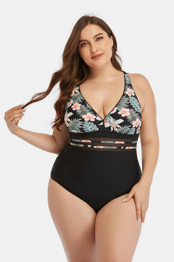 Floral Cutout Tie-Back One-Piece Swimsuit for Summer Fun