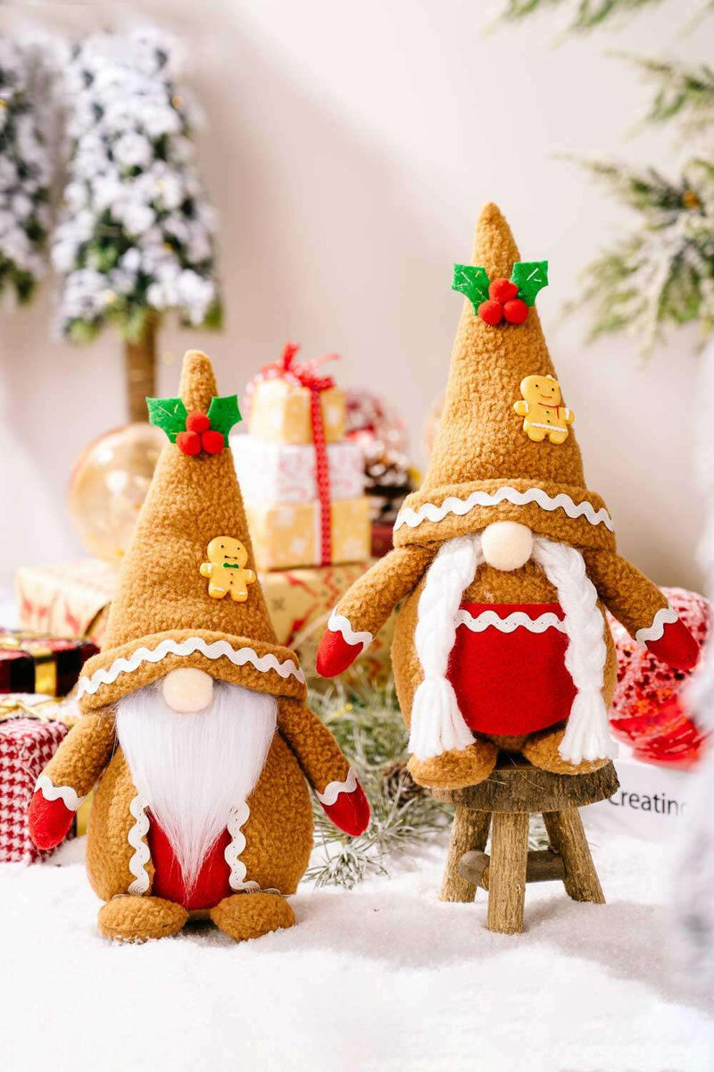 2-Pack Christmas Gingerbread Gnomes - Festive Decor