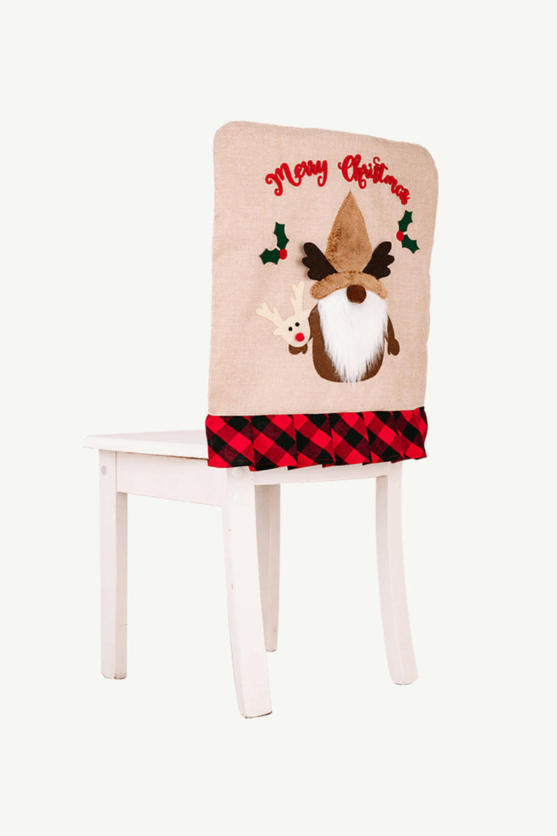 3-Pack Plaid Christmas Gnome Chair Covers - Festive Decor