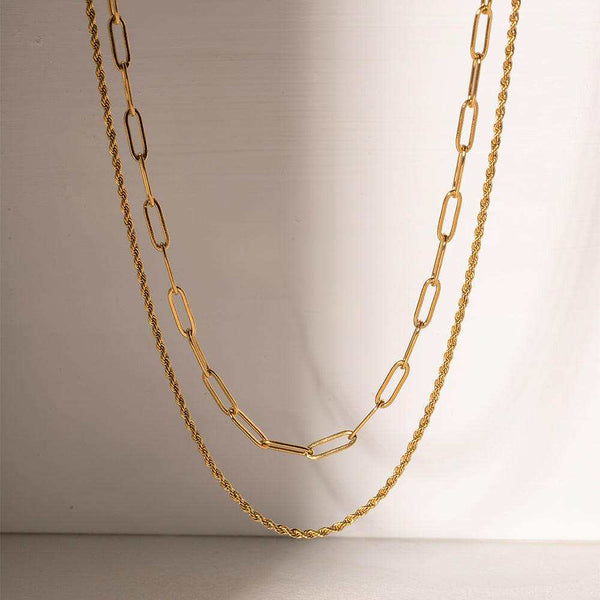 18K Gold-Plated Double Layered Necklace