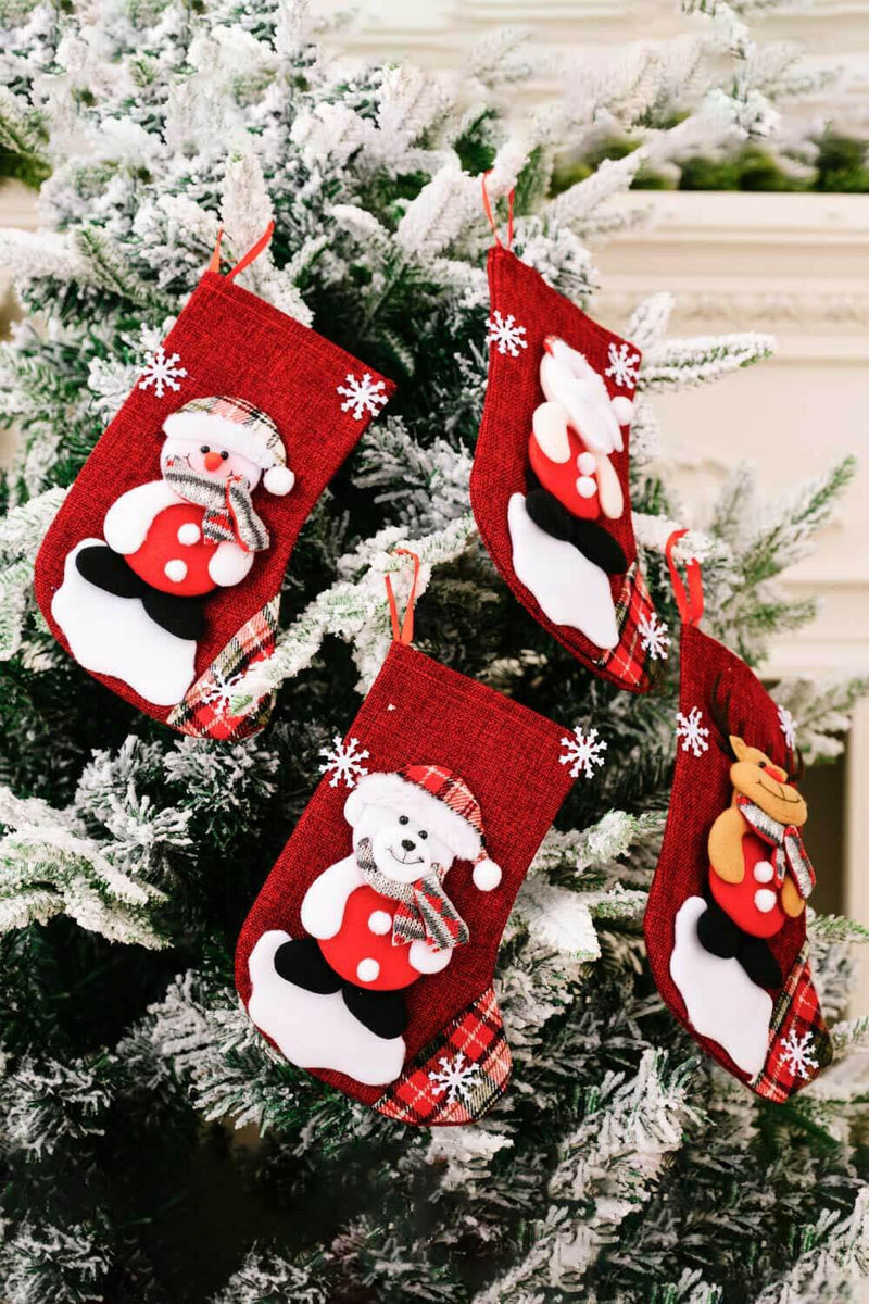 4-Pack Snowflake Christmas Stocking Hanging Widgets - Delightful Décor