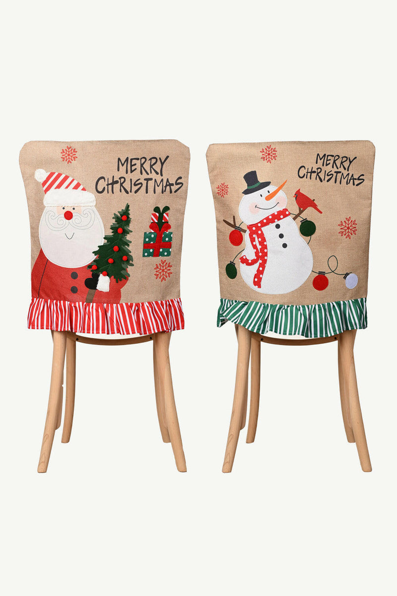 2-Pack Christmas Snowman Chair Covers - Festive Holiday Decor