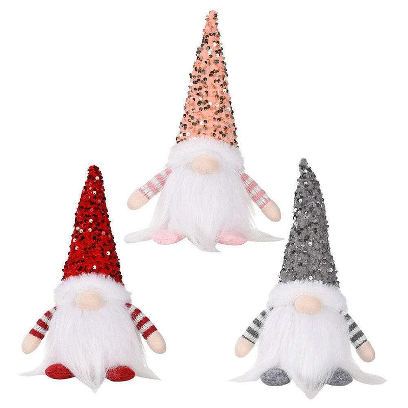 Sequin Light-Up Faceless Gnome - Charming Holiday Decor