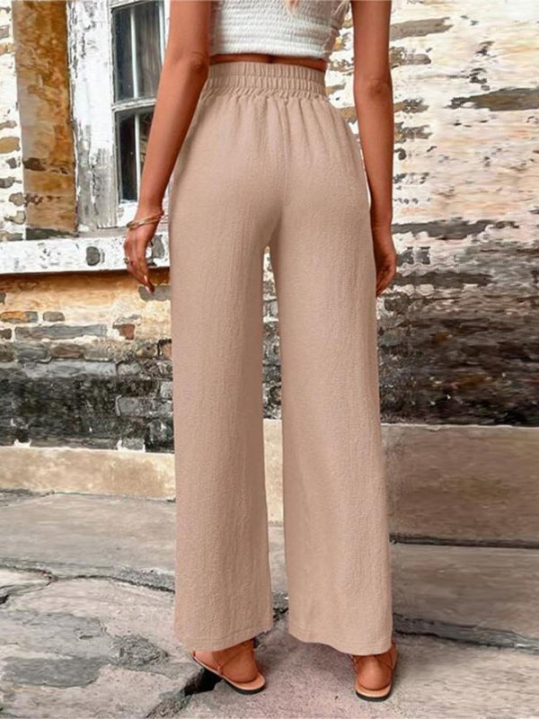 Tied High Waist Wide Leg Pants with Pockets - Chic & Comfortable