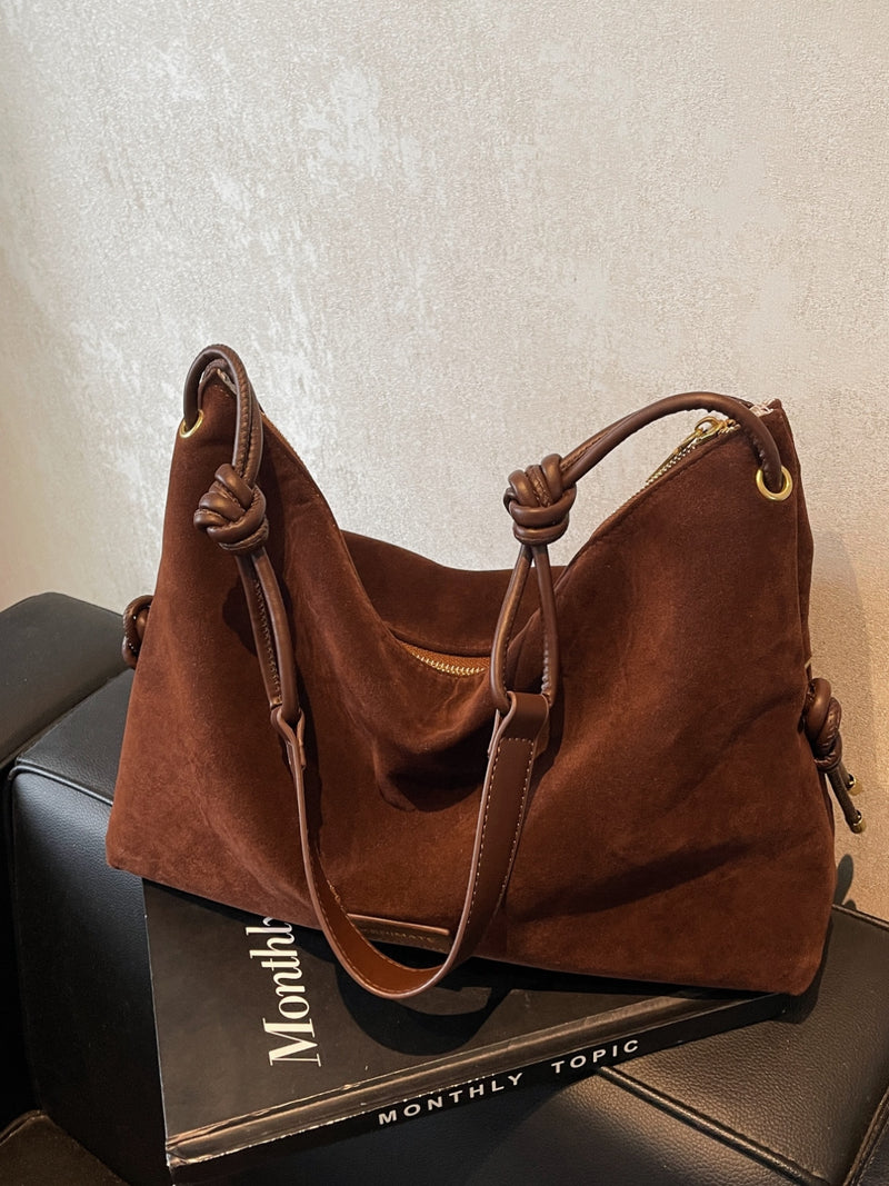 Suede Large Shoulder Bag