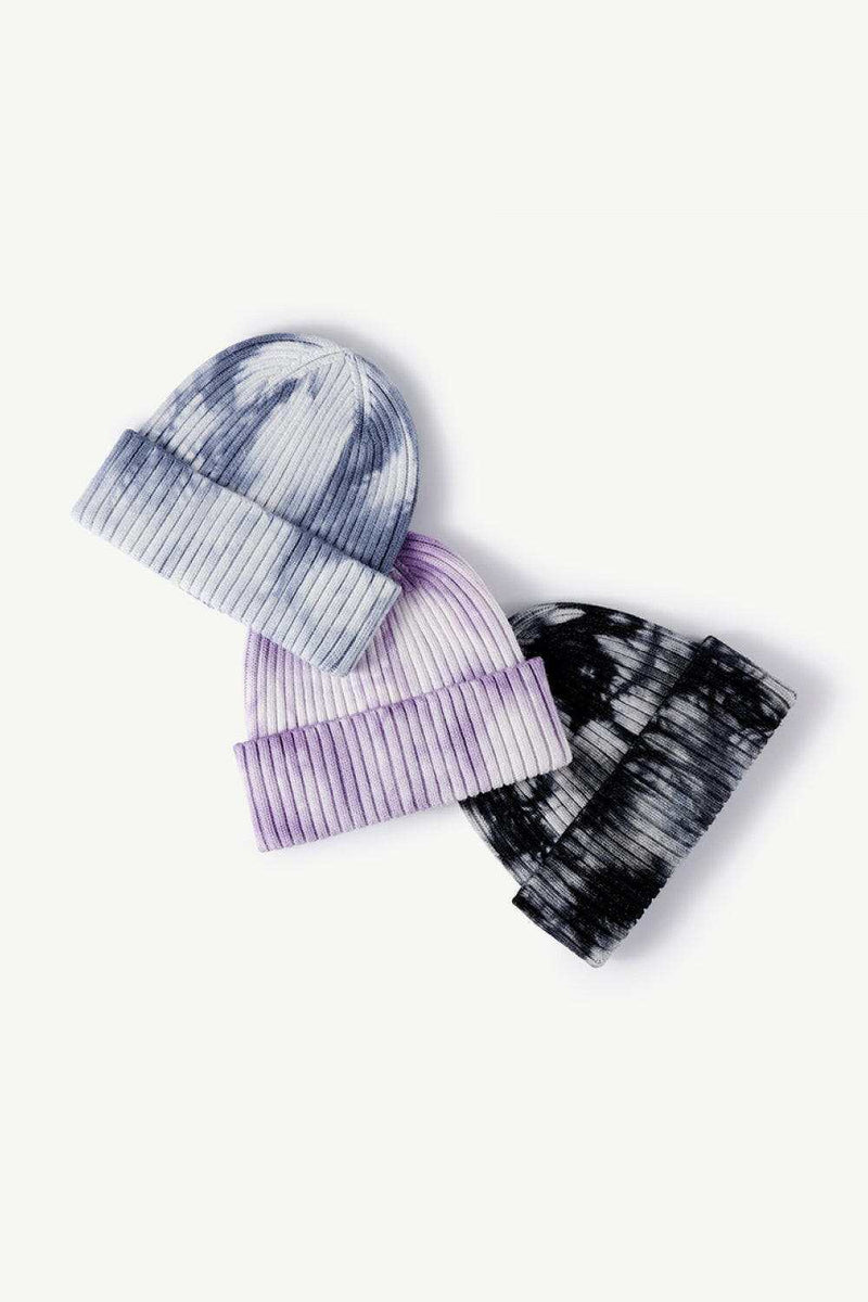 Tie-Dye Ribbed Cuffed Beanie - Trendy Stylish Headwear