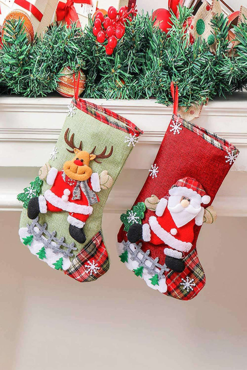 4-Pack Plaid Christmas Stockings - Festive Holiday Decor