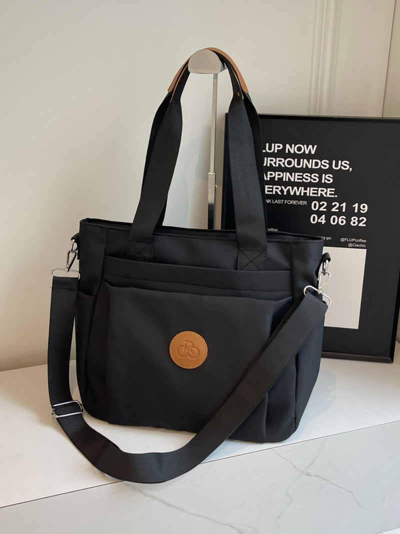 Nylon Solid Color Tote Bag