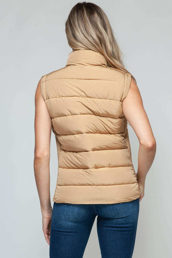 Snobbish Zip Up Turtleneck Vest with Pockets - Stylish & Cozy