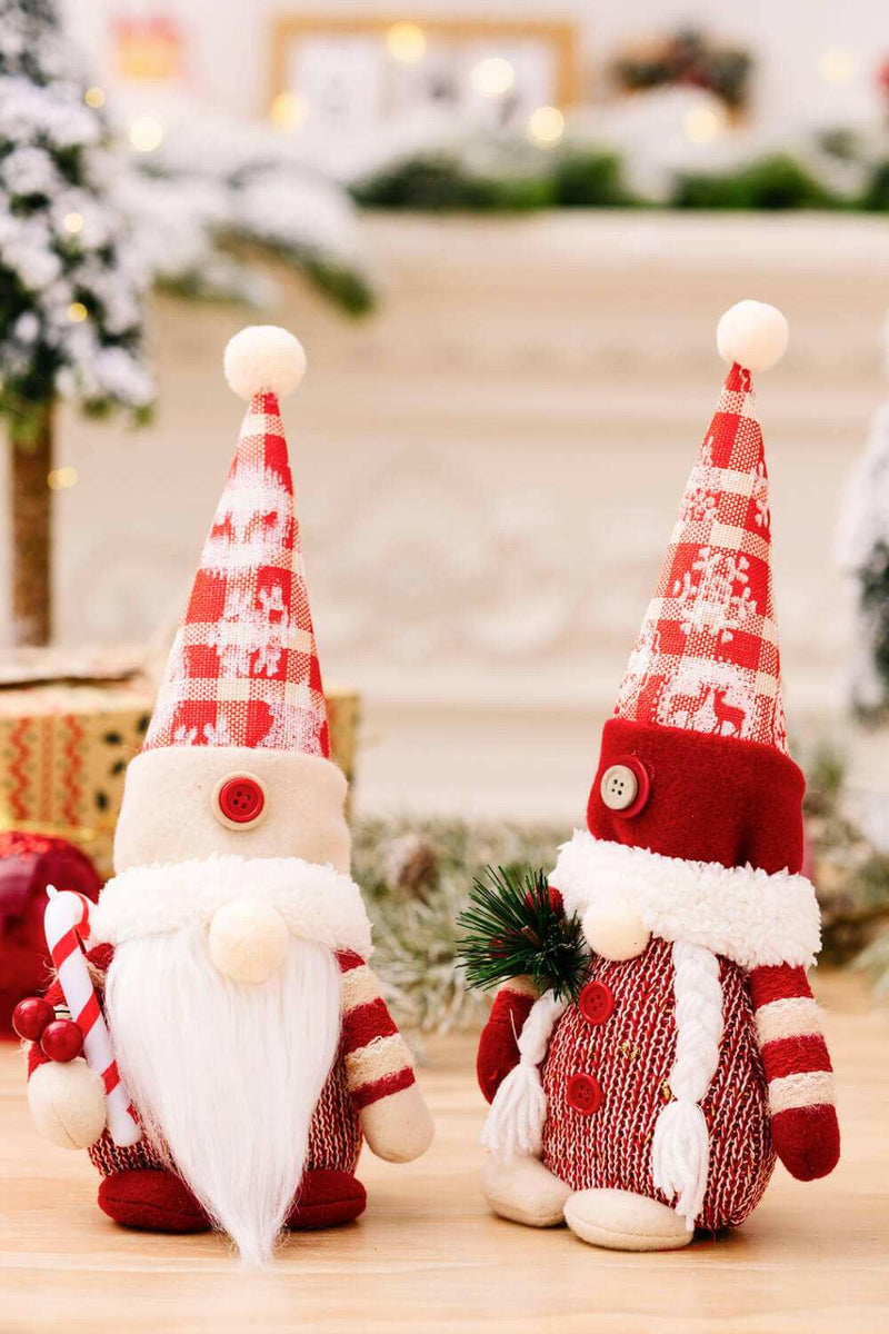 2-Pack Christmas Pointed Hat Gnomes - Festive Holiday Decor