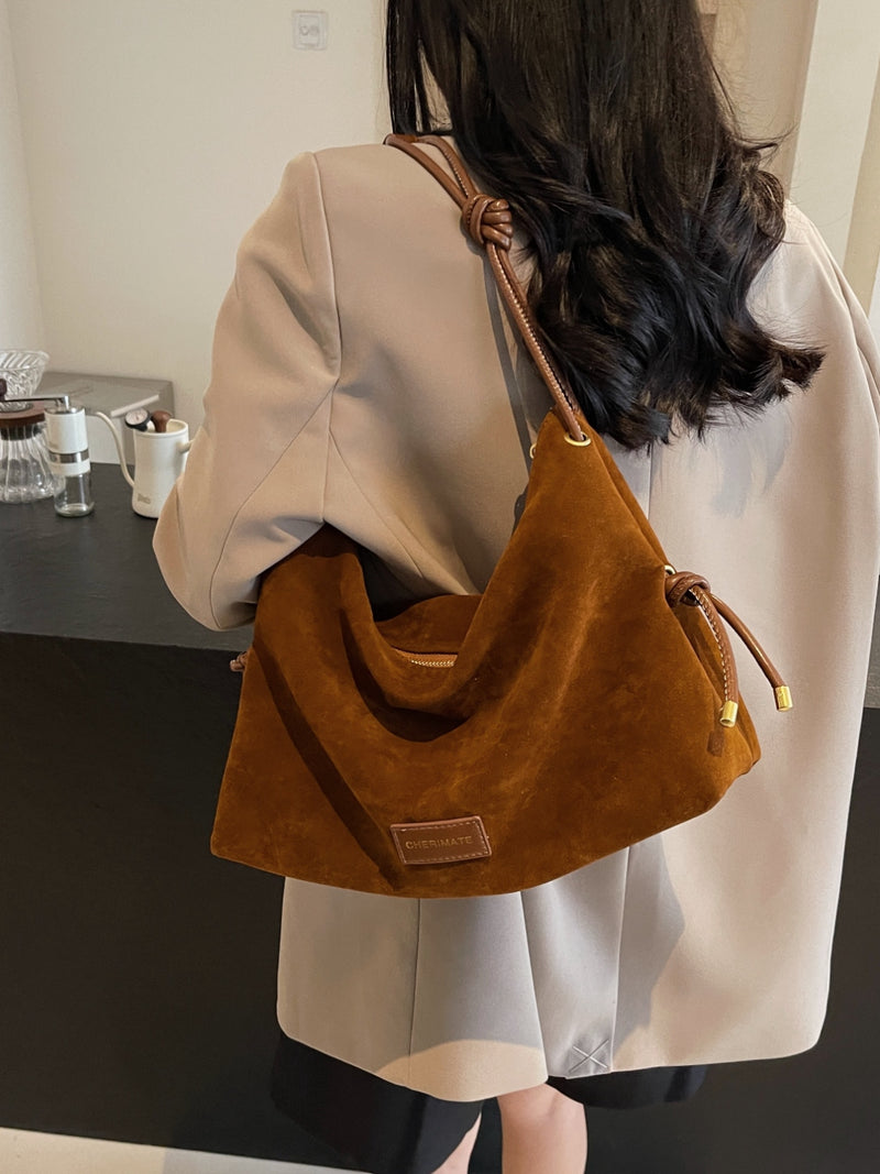 Suede Large Shoulder Bag