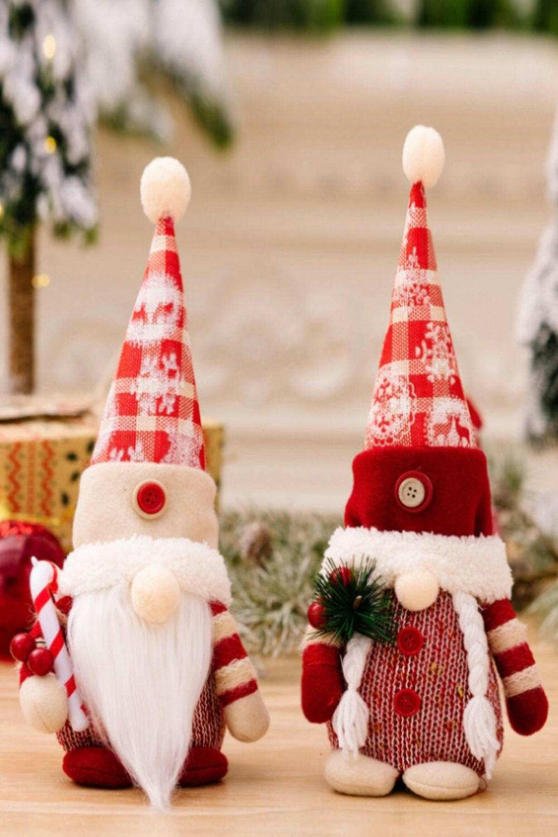 2-Pack Christmas Pointed Hat Gnomes - Festive Holiday Decor