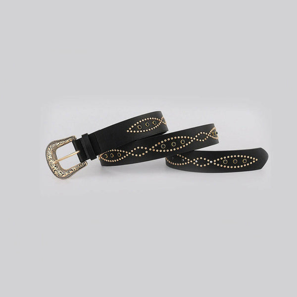 PU Leather Rhinestone Belt - Stylish and Durable Accessory