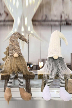 2-Pack Christmas Striped Faceless Gnomes - Festive Decor