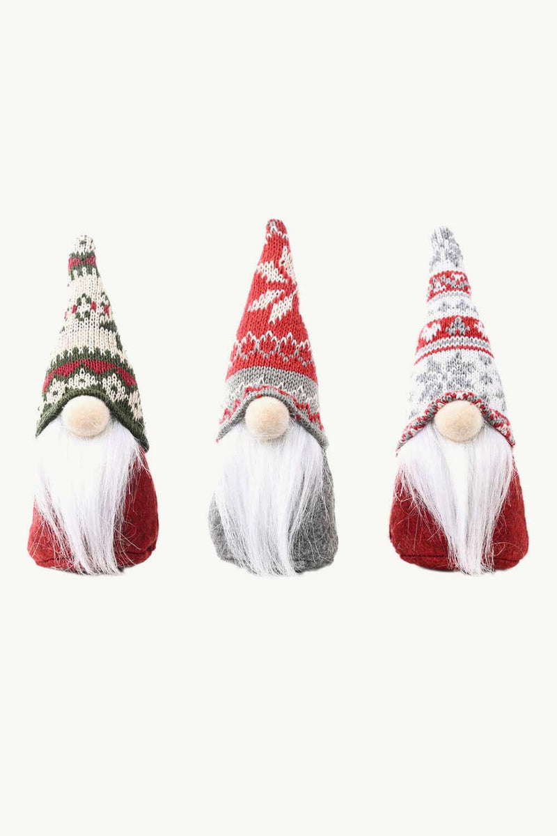 3-Pack Christmas Snowflake Hat Faceless Gnomes - Festive Decor