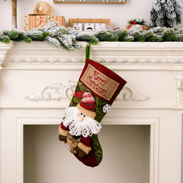 MERRY CHRISTMAS Stocking Hanging Widget - Festive Decor