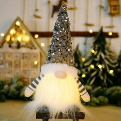 Sequin Light-Up Faceless Gnome - Charming Holiday Decor