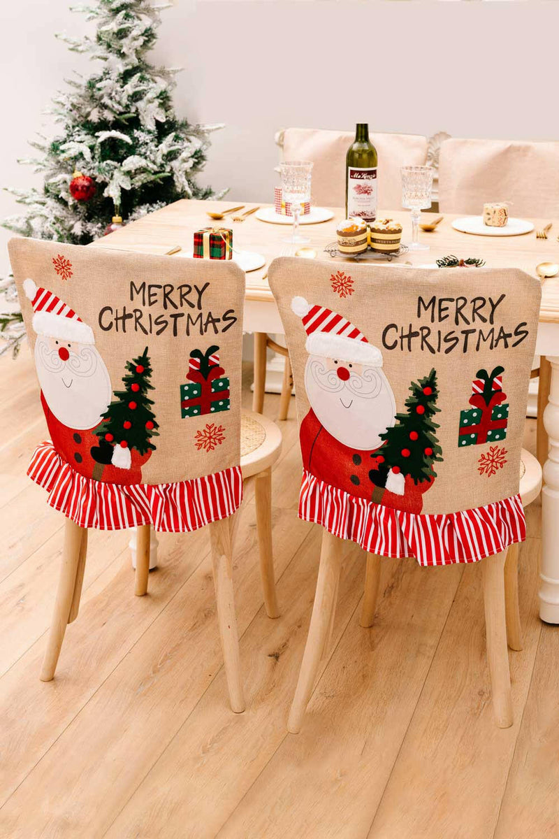 2-Pack Christmas Snowman Chair Covers - Festive Holiday Decor