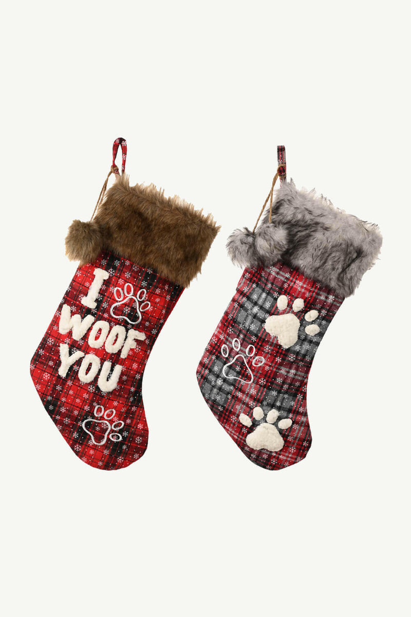 2-Pack Plush Christmas Stockings for a Festive Home