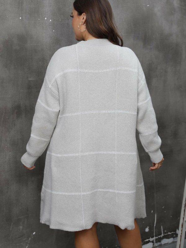 Size Round Neck Long Sleeve Sweater Dress for Plus Size Women