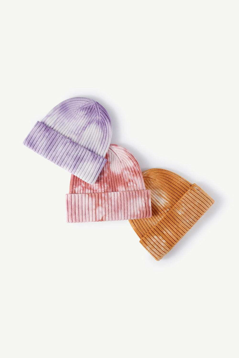 Tie-Dye Ribbed Cuffed Beanie - Trendy Stylish Headwear