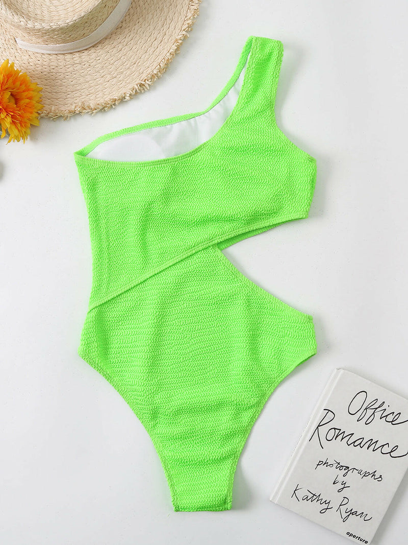 -Piece Swimwear: Stylish Cutout One Shoulder Design