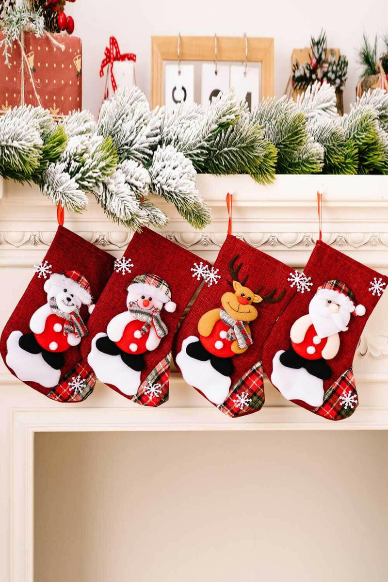 4-Pack Snowflake Christmas Stocking Hanging Widgets - Delightful Décor