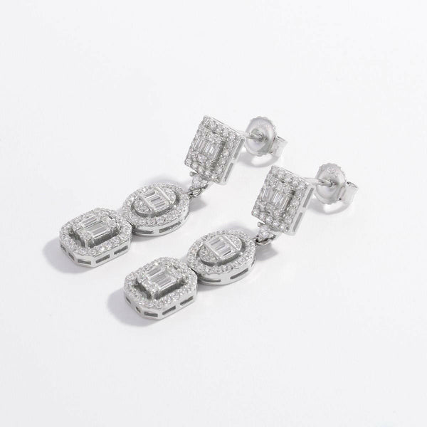 925 Sterling Silver Inlaid Zircon Earrings - Elegant Jewelry