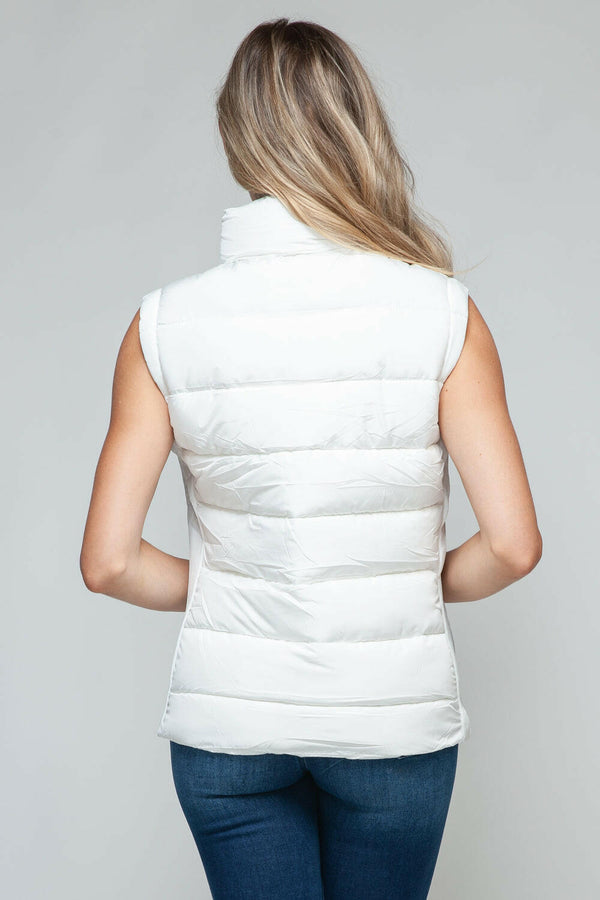 Snobbish Zip Zip Up Turtleneck Vest with Pockets for Style