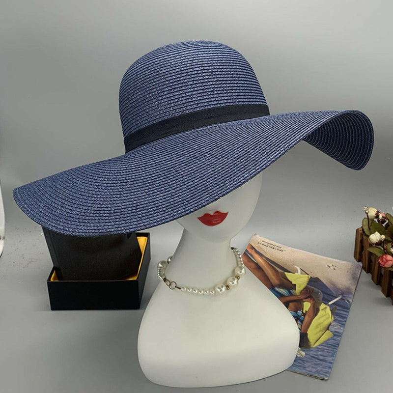 Bow Paper Braided Wide Brim Hat - Stylish and Comfortable Accessory