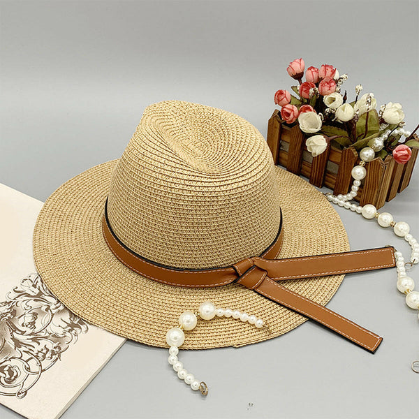 Wide Brim Paper Braided Hat - Stylish & Versatile Accessory