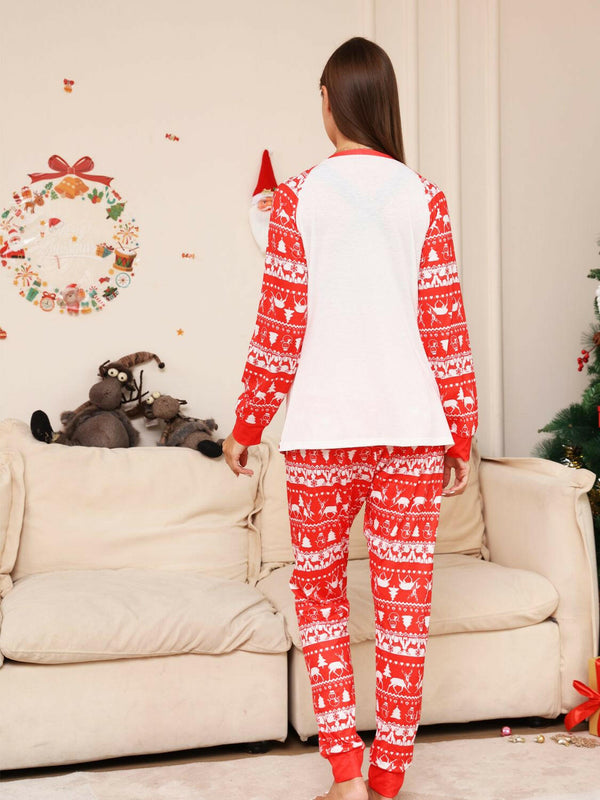 Full Size Christmas Long Sleeve Top - Stylish Pants Set