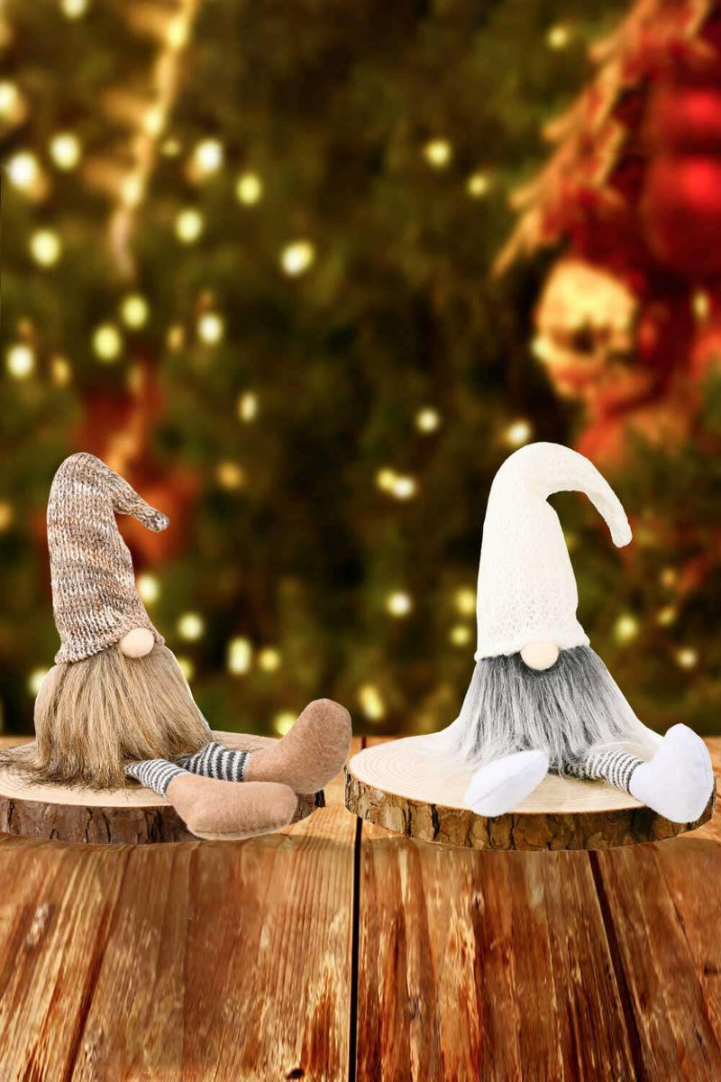 2-Pack Christmas Striped Faceless Gnomes - Festive Decor