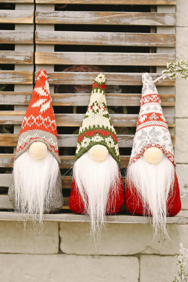 3-Pack Christmas Snowflake Hat Faceless Gnomes - Festive Decor