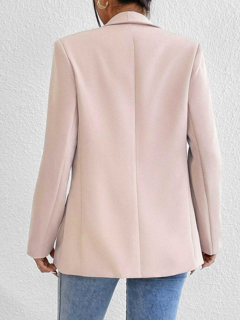 Shawl Collar Long Sleeve Blazer - Stylish & Versatile Wear