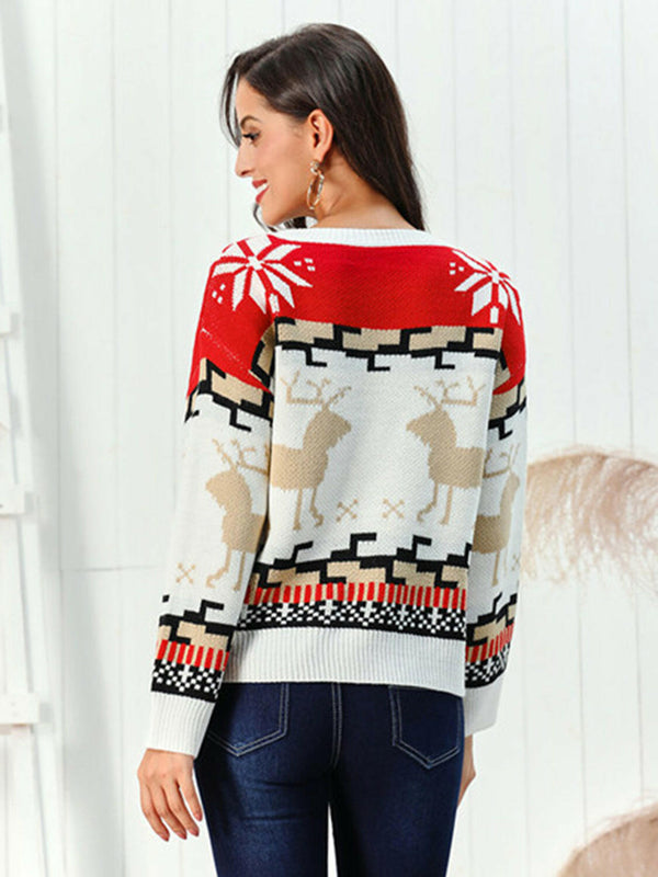 Reindeer Round Neck Sweater - Comfortable & Stylish Wear