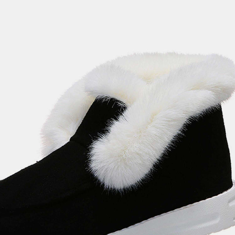 Furry Suede Snow Boots - Stylish & Comfortable Footwear