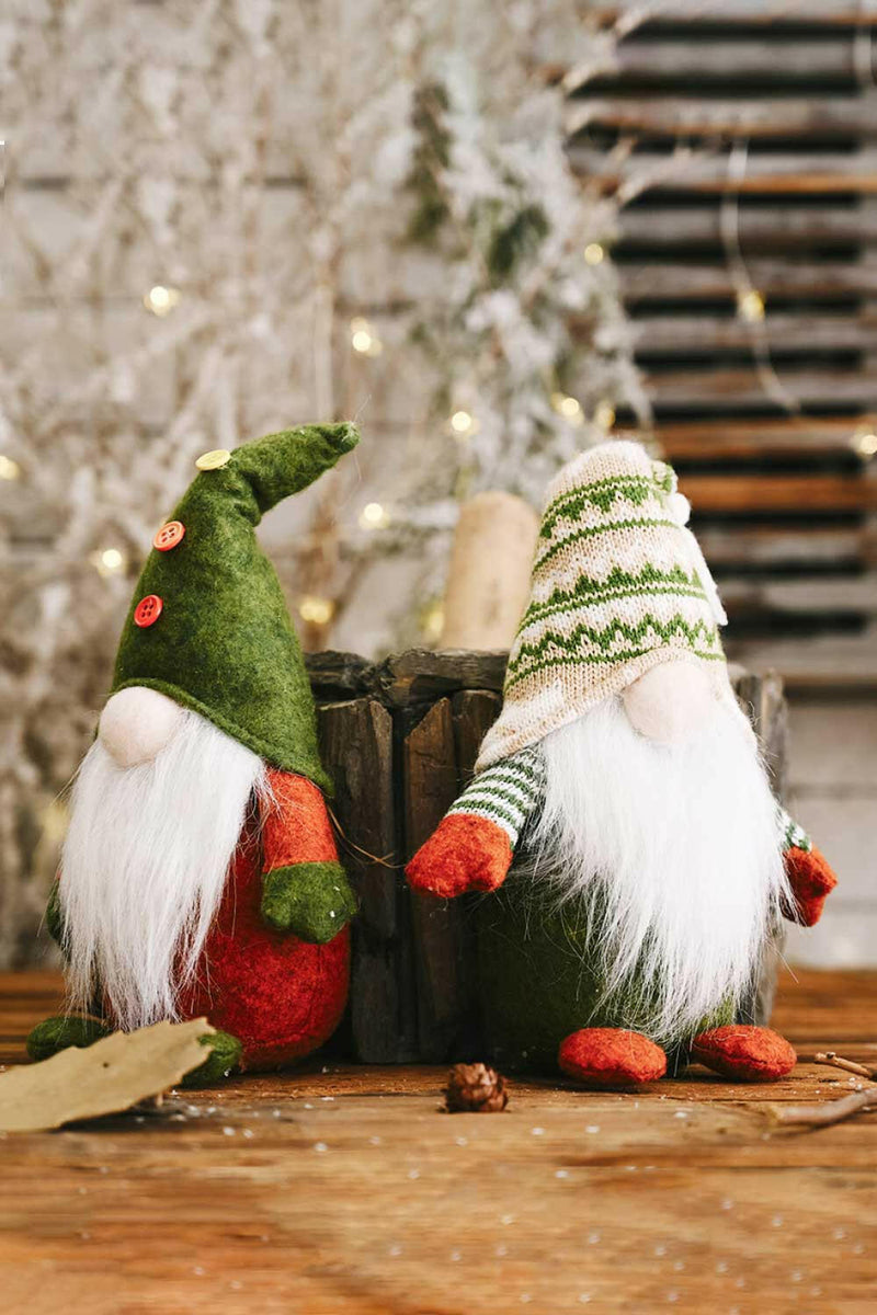 2-Pack Christmas Short Leg Faceless Gnomes - Festive Decor