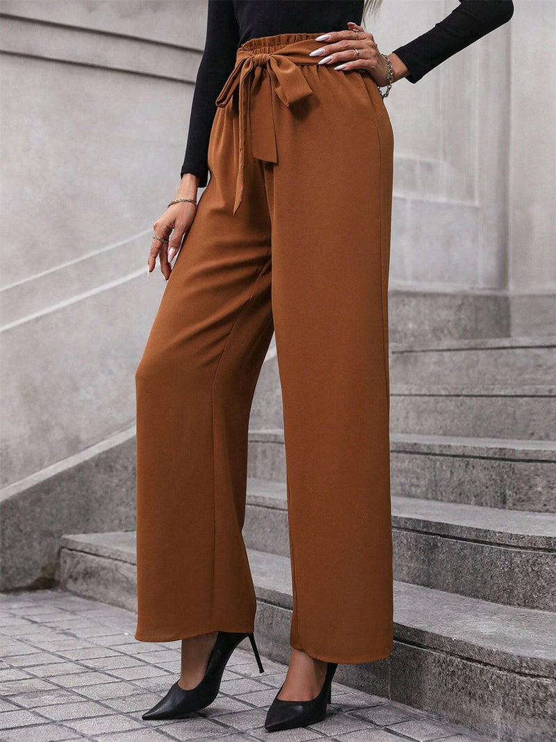 Tied Wide Leg Pants - Stylish and Comfortable Fit