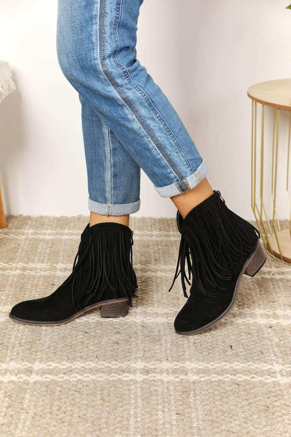 Fringe Cowboy Western Ankle Boots - Stylish & Versatile