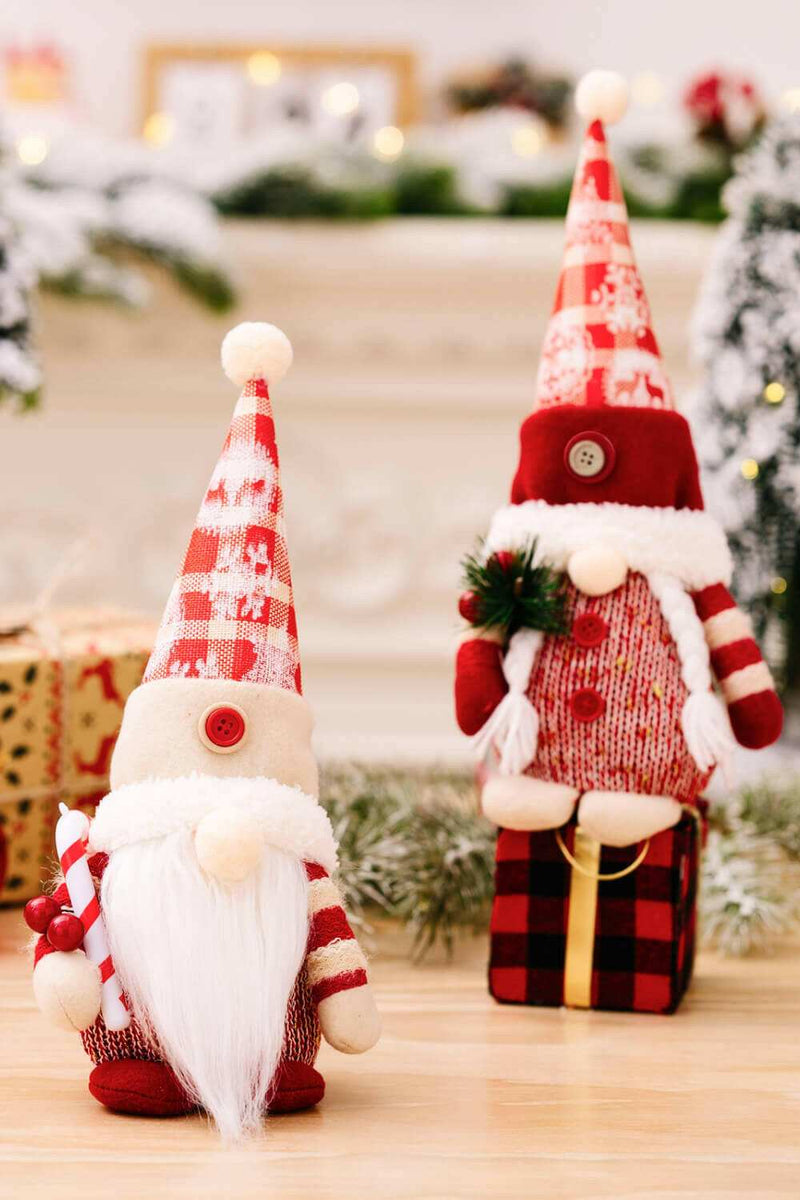 2-Pack Christmas Pointed Hat Gnomes - Festive Holiday Decor